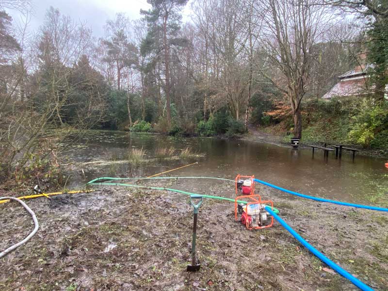 Pond clearance due to flooding